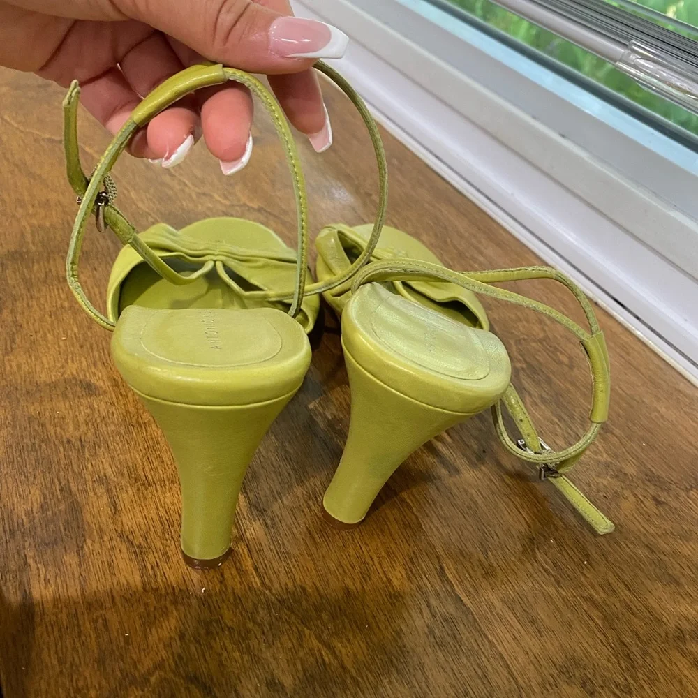 ANTONIO MELANI Lime Green Open-Toe Slingback Sandals - Picture 7 of 8